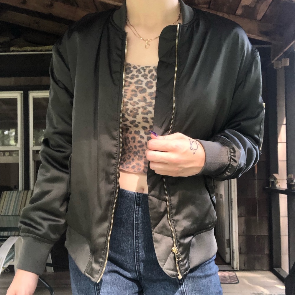 Green bomber jacket